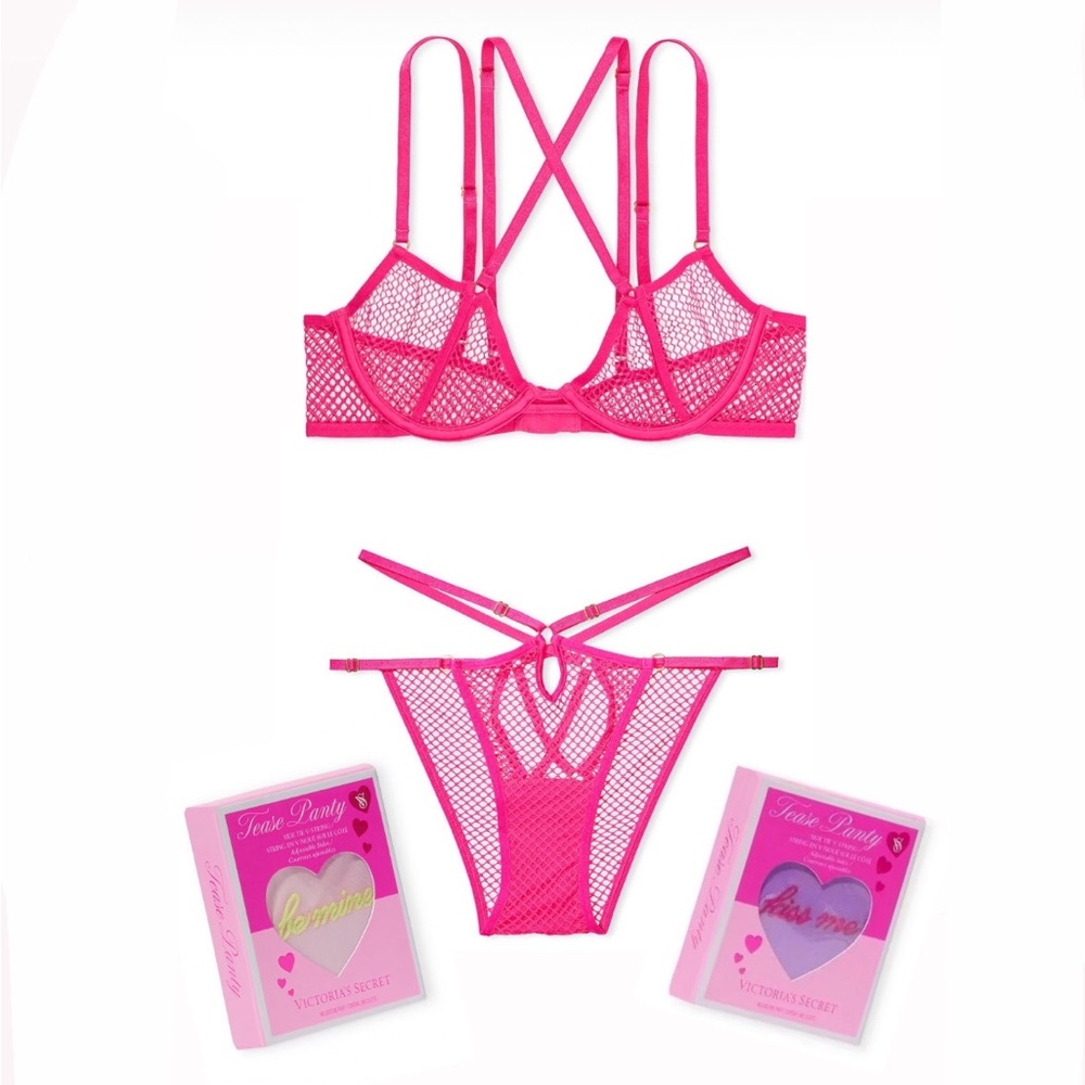 Victoria's Secret Pink Fishnet Lingerie Set